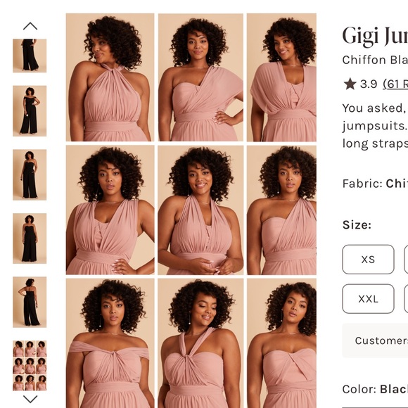 Birdy Grey Gigi Chiffon convertible Black Jumpsuit - Picture 1 of 4